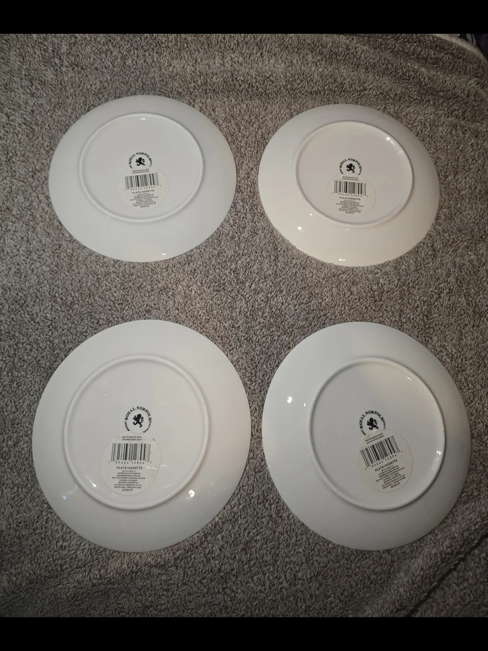 Royal Norfolk Blue Floral Ceramic Salad/Dessert Plates - Set of 4
